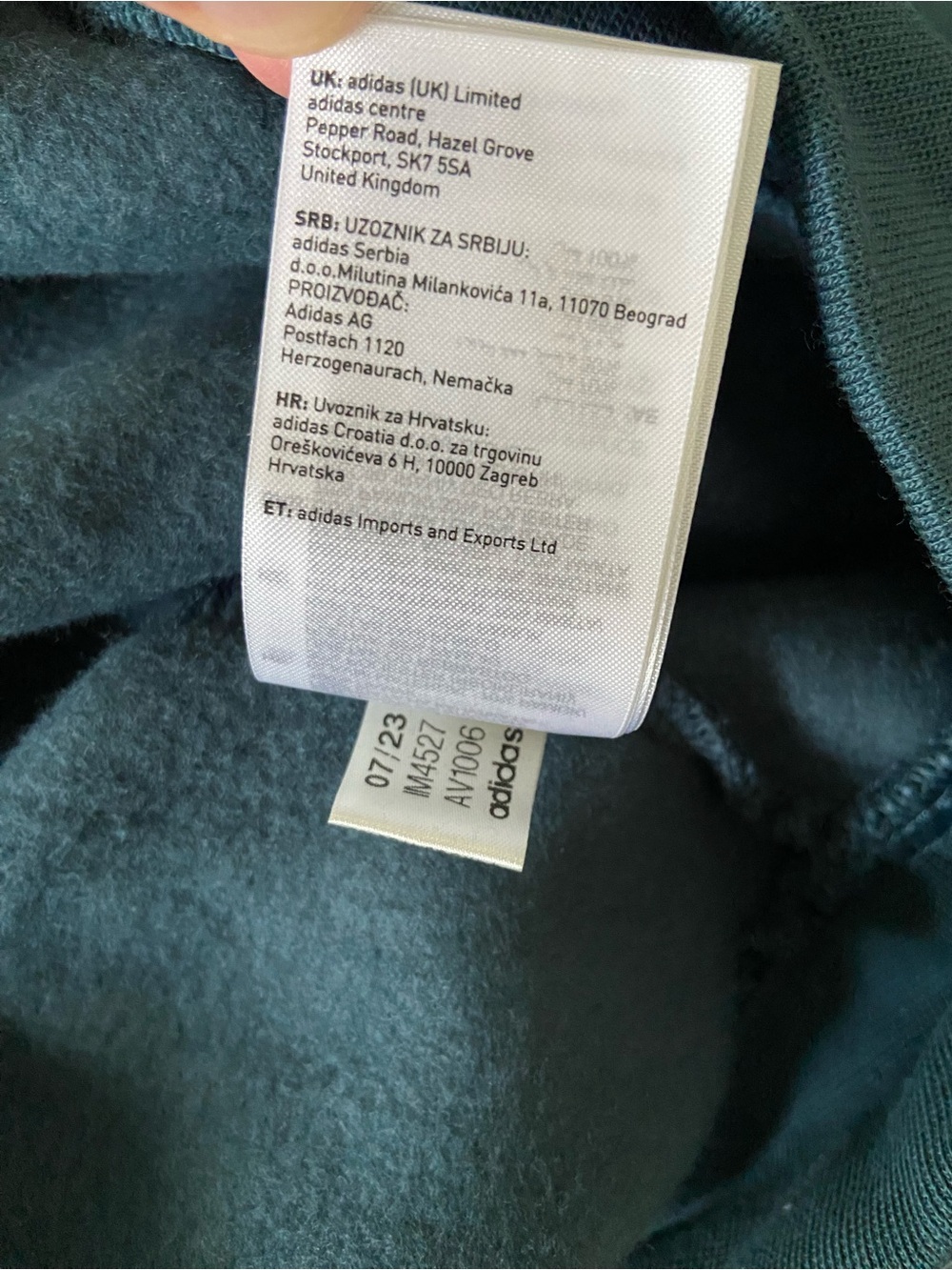 NWT - Adidas Men's Arctic Night Teal Hoodie Sweatshirt - Trefoil Logo - Large - Picture 10 of 14